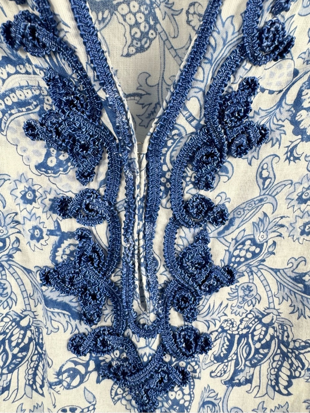 Anne Carson Blue Paisley Cotton Tunic size 2X - Picture 9 of 16
